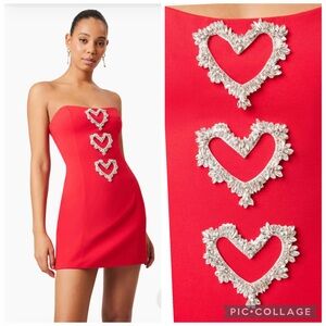 ❤️ NWT ELLIATT VALENTINES  RED Cherie Mini Dress size small VALENTINES